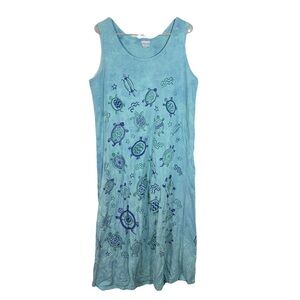 Mary Dee Fun To Wear Maxi Dress Women’s Turtles Tie Dye Cotton SEE DESCRIPTION